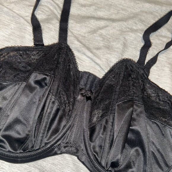 Goddess Adelaide Black Lace Underwire Full Coverage Bra Size 38G - Picture 3 of 5